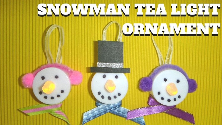 Easy Christmas Crafts for Kids - Snowman Tea Light Ornament