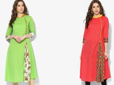 Front Pleated Kurti - Side Slit With Loops (DIY)