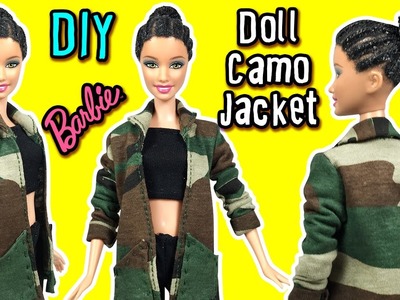 How to Make Barbie Doll Camo Jacket - DIY Barbie Doll Clothes Tutorial - Making Kids Toys