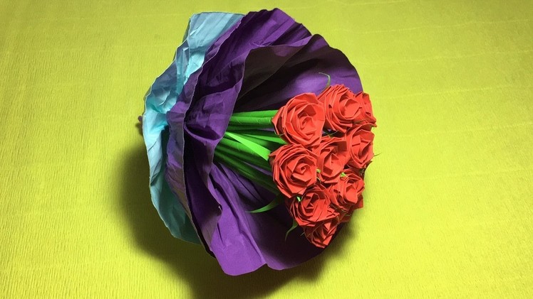 How to make Beautiful paper rose origami easy.paper rose.craft paper flowers roses diy (part 2)