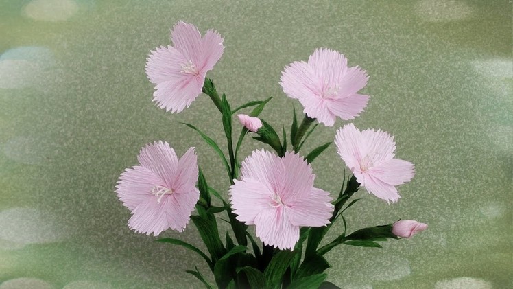 How To Make Dianthus Chinensis From Crepe Paper - Craft Tutorial