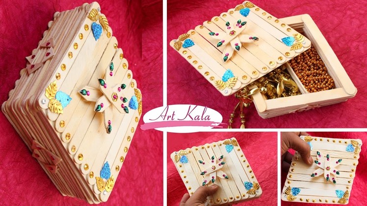 How to make jewelry box |  Diamond shape | popscile stick  | DIY | Artkala