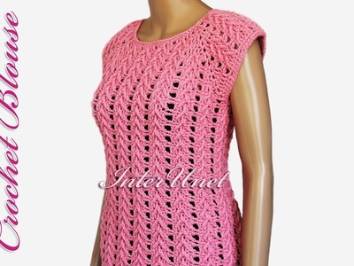 Blouse crochet pattern – lace pink top crochet tutorial