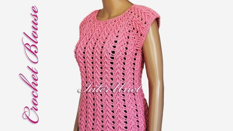 Blouse crochet pattern – lace pink top crochet tutorial