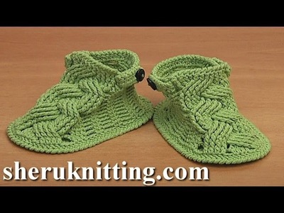 Crochet Cable Baby Booties Tutorial 82 Part 1 of 2