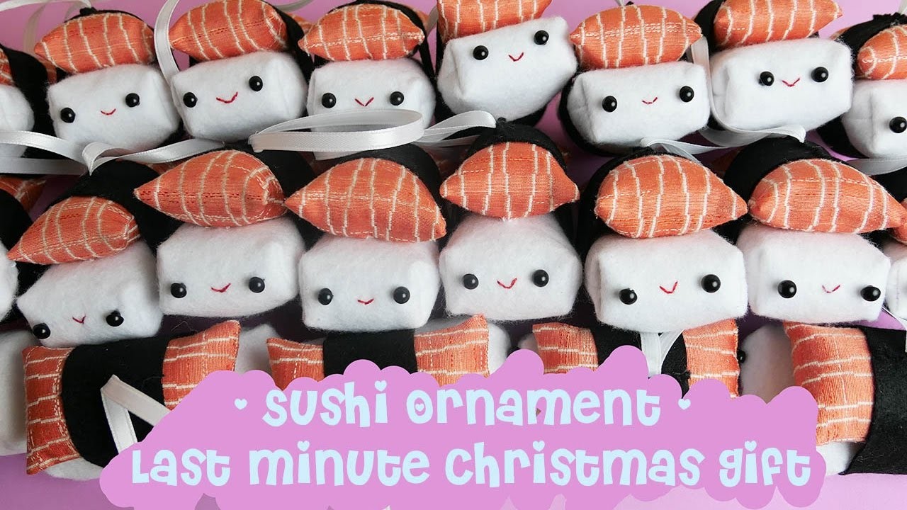 Cute Miniature Sushi Christmas Ornament DIY Last Minute Christmas