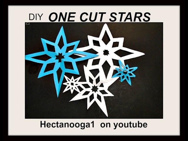 DIY CUTOUT PAPER STARS, how to make a paper snowflake, Christmas decor, home decor