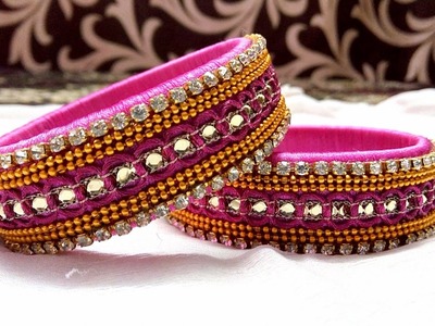 DIY Designer Silk Thread Lace Bangle: Turn your ordinary bangle into designer bangle at home