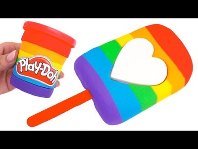 DIY How to Make Play Doh Heart Popsicle Modelling Clay Learn Colors RL