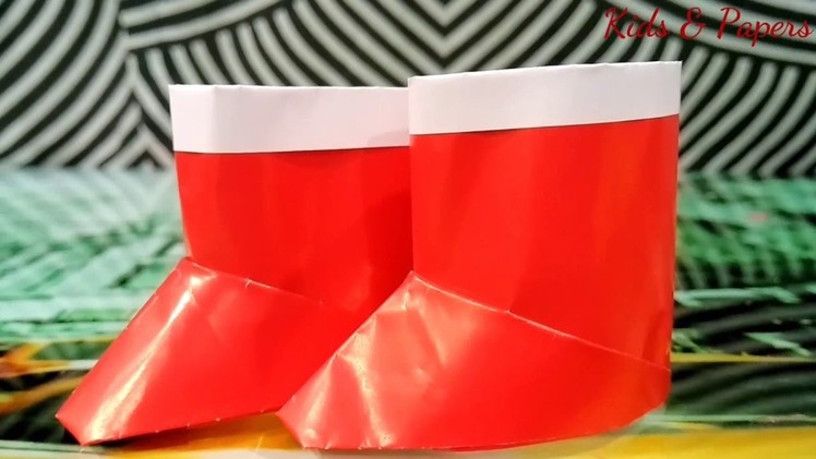 DIY, how To Make Santa Claus Boots, Super Easy, Origami for Beginners, Christmas DIY