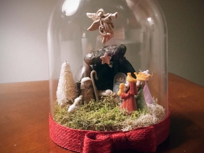 DIY Nativity scene made with buttons