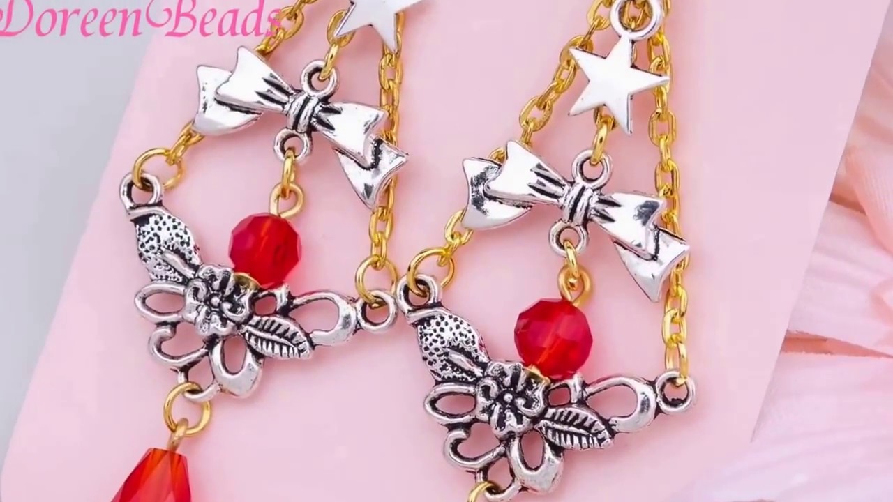 DoreenBeads Jewelry Making Tutorial - How to DIY Delicate Christmas Tree Earrings.