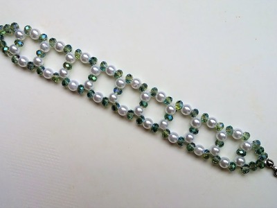 Easy and elegant DIY bracelet. Beaded bracelet pattern for beginners.