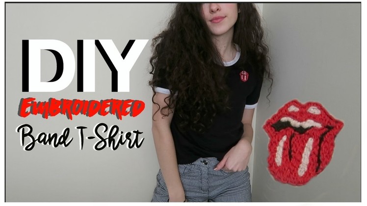 How I Embroider on a Black T-Shirt. DIY Rolling Stones Embroidery (Holiday Gift Idea)
