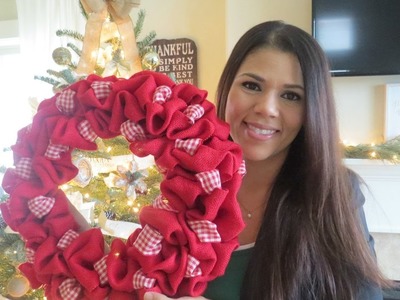 How To:  BURLAP WREATH WITH ACCENT RIBBON!