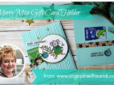 How to create a gift card holder card with the Merry Mice from Stampin' Up!