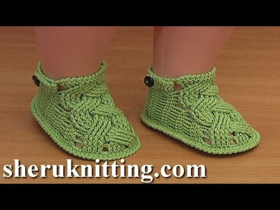 How to Crochet Cable Baby Booties Tutorial 82 Part 2 of 2