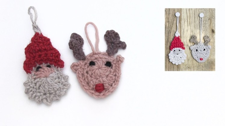 How to crochet the Santa and the reindeer for Christmas in DROPS Extra 0-1348