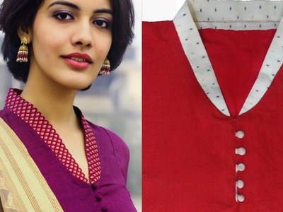 How To Cut Stitch And Full Collar Neckline With Buttons