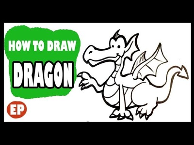 How to Draw a Dragon (Cute) - Easy Pictures to Draw
