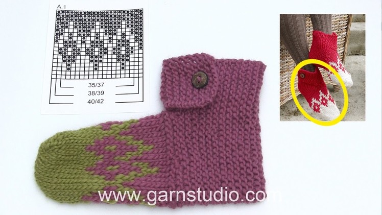 How to knit the slippers for Christmas in DROPS Extra 0-1342