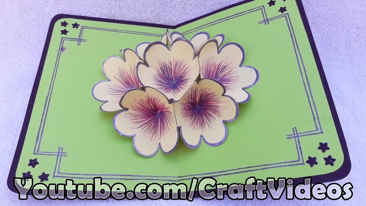 How to make 3D Flower Pop Up Card | Pop up Flower Greeting Cards | Pop up Flower Card