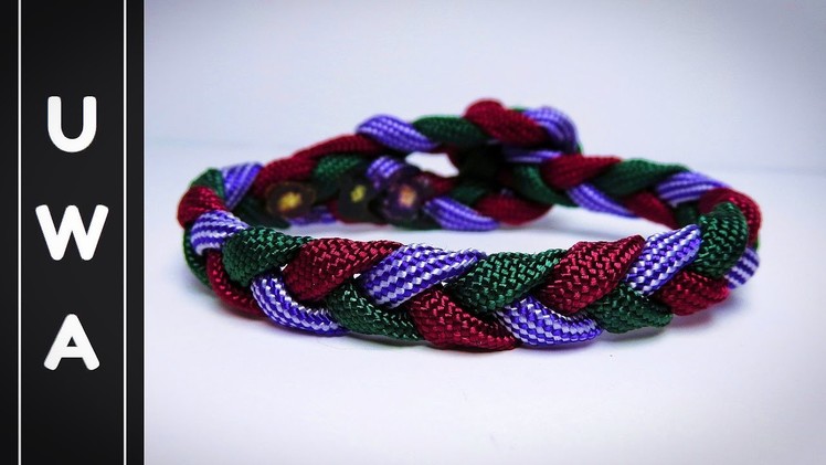 How to make a 3 Strand Flat Braid Paracord Bracelet [NO BUCKLE NEEDED] [UWA ORIGINAL]