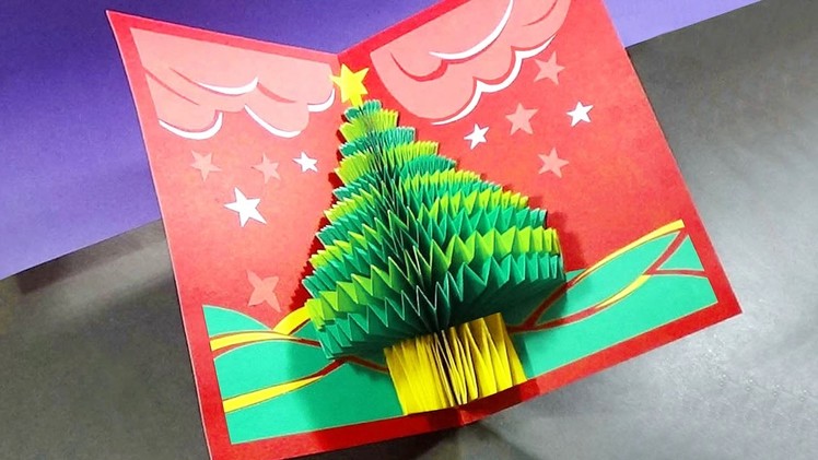 How To Make A 3d Christmas Pop UP Card |