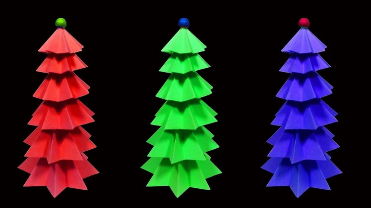 How To Make A Beautiful and Colorful Paper Christmas Tree (Christmas Crafts) : HD