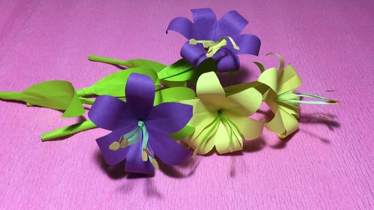 How to make an easy origami flower lily for kids.folded lily flower paper.origami instructions