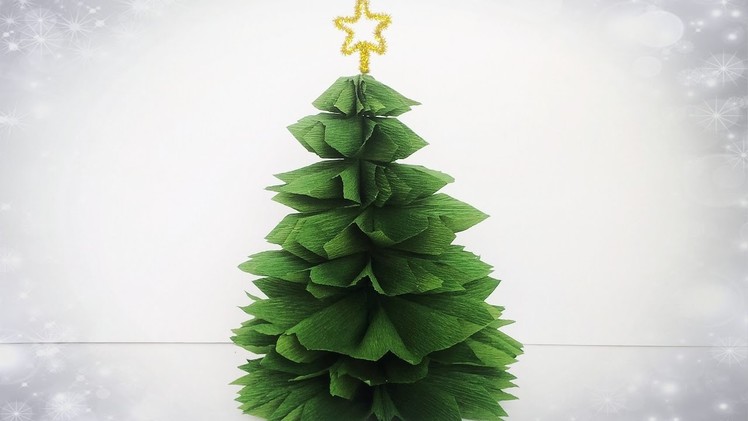 How To Make Christmas Tree From Crepe Paper - Easy Tutorial