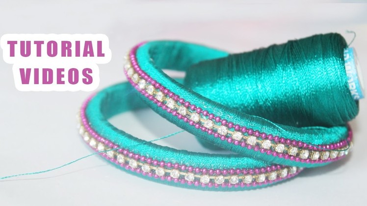 How to make Designer Silk Thread Bangles at Home || free tutorials