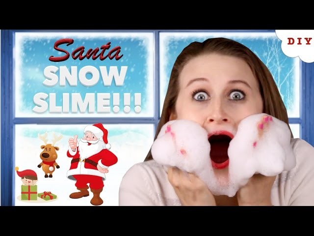 How To Make Santa Snow Slime - Easy 2 Ingredient Christmas Sensory Toy For Kids