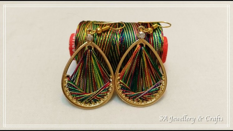 How to make Silk Thread Earrings(Peruvain) at Home !!