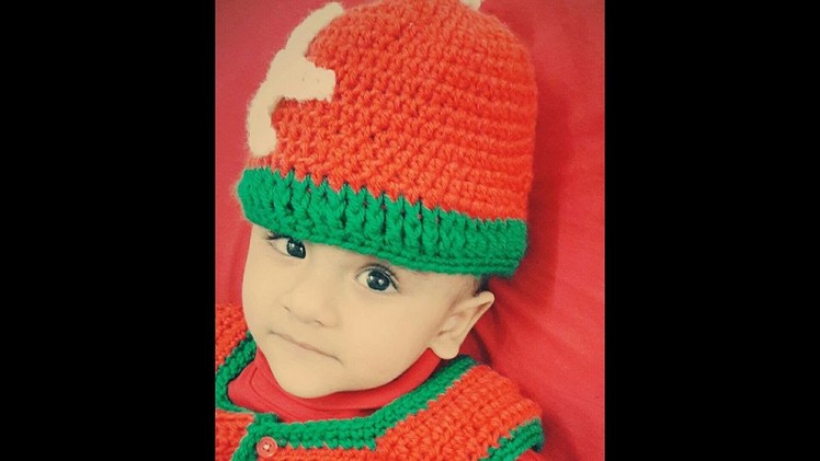 How to make the crochet Christmas  baby sweater