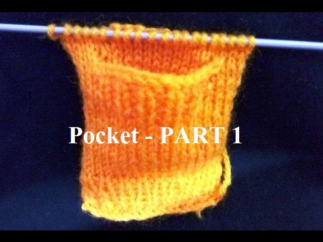 Knit Pocket. Knit Pattern हिंदी. बुनाई डिजाइन - 16 * Knit Sweater Pocket- Part 1 *