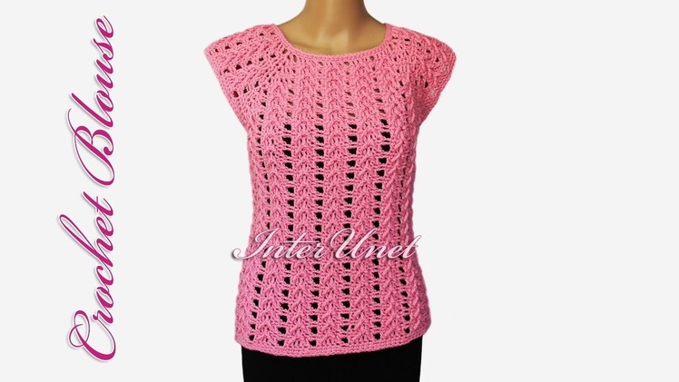 Lace top - crochet pink blouse