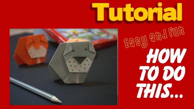 Origami dog - how to make a simple origami dog  bull dog ( HD )