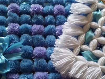 POM POM BLANKET LOOM - How to do two diffrent color poms - Pattern 2