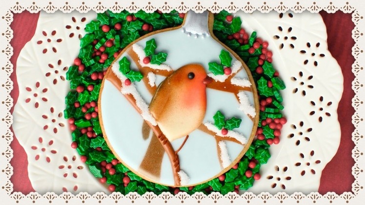 Throwback to Airbrushed Robin Cookie - How to make a winter scene on a cookie