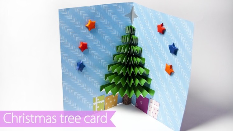 3D Christmas Pop Up Card | How to make a paper Christmas  Tree Pop - Up Card
