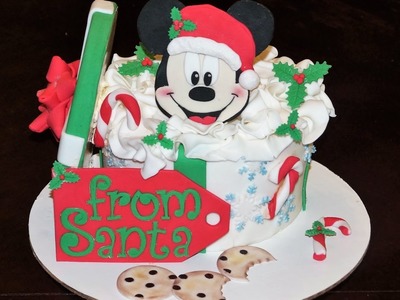 Cake decorating tutorials - how to make a Mickey mouse gift box cake - Sugarella Sweets