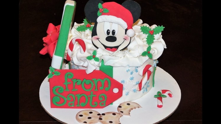 Cake decorating tutorials - how to make a Mickey mouse gift box cake - Sugarella Sweets