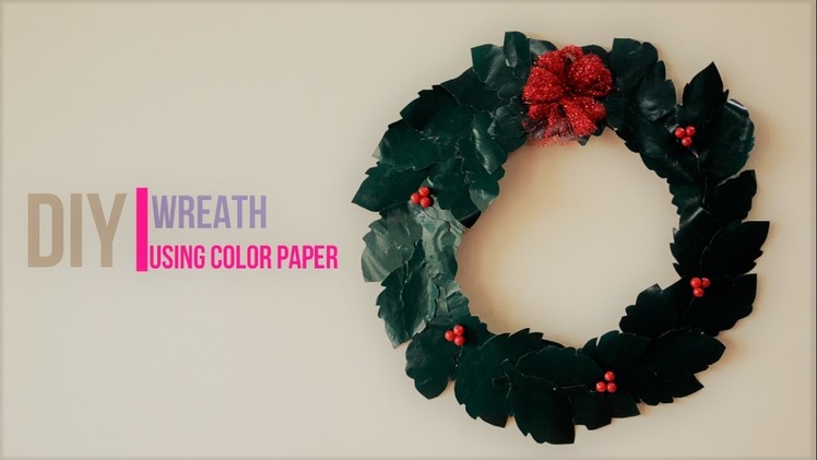 DIY - Christmas Wreath using color paper and pressure cooker ring ||Creative Indian Arts|| #18