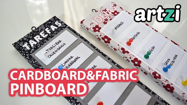 DIY Memo Pinboard made with Cardboard and Fabric