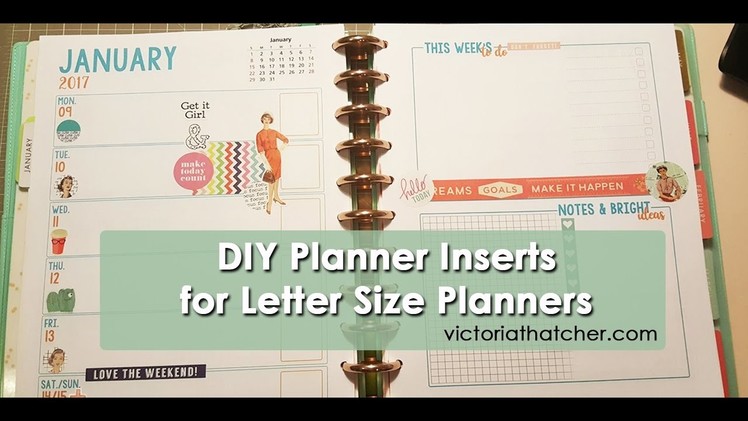 DIY Planner Inserts for Letter Size Planners - Victoria Thatcher