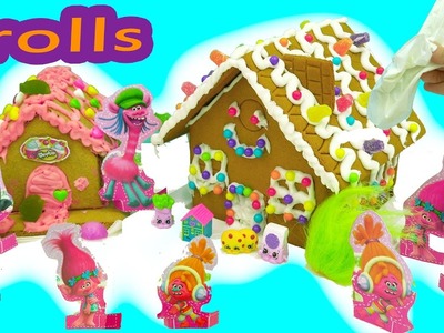 DIY Poppy + Branch Trolls Rainbow Candy Christmas Gingerbread House  Kit - Cookieswirlc Video