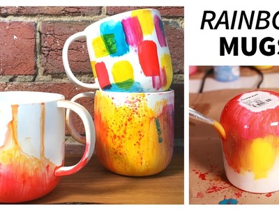 DIY RAINBOW.OMBRE MUGS | Cheap and Easy!