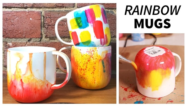 DIY RAINBOW.OMBRE MUGS | Cheap and Easy!