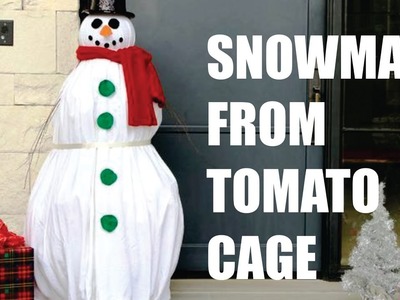 DIY Snowman From Tomato Cage
